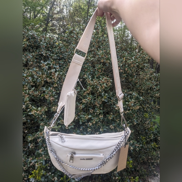 Steve Madden White Half Moon Sling Crossbody Bag With Matching Wallet. NWT. - Picture 3 of 16